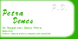 petra dencs business card